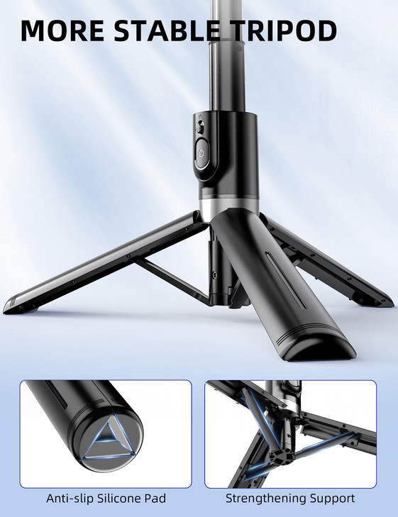 41'' Selfie Stick Tripod, Extendable Portable 4 in 1 Aluminum Phone Tripod with Wireless Remote 360° Rotation Travel Smartphone Tripods Stand Compati