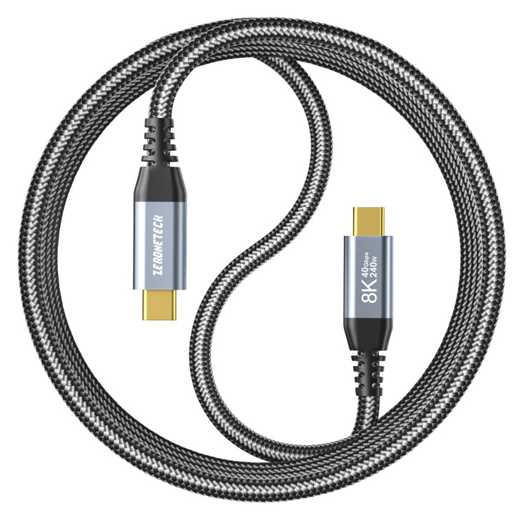 ZeroneTeck 40Gbps USB C for Thunderbolt 4 Cable 3.3FT (Gold-Plated), USB C Monitor Cable [8K/Dual 4K], 40Gbps High Speed Data Transfer, USBC Video Co