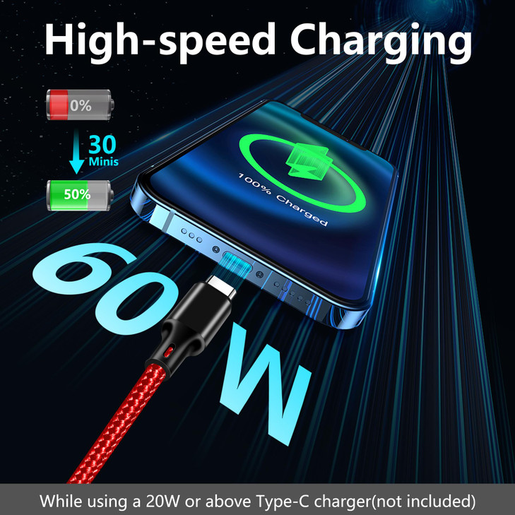 USB C to USB C Charger Cable, 3Pack 10FT Type C Fast Charging Cord Compatible for iPhone 15/16/17/Pro/Max/Plus, iPad Pro Air Ps5 Controller Samsung G