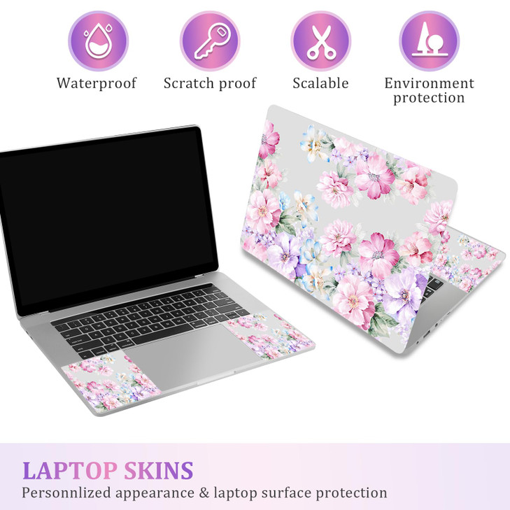 ARTSO 12 13 14 15 15.4 15.6 Inches Laptop Skin Sticker Decal Universal Netbook Skin Sticker Reusable Soft Notebook Art Protector Cover Decal, Gray Pi