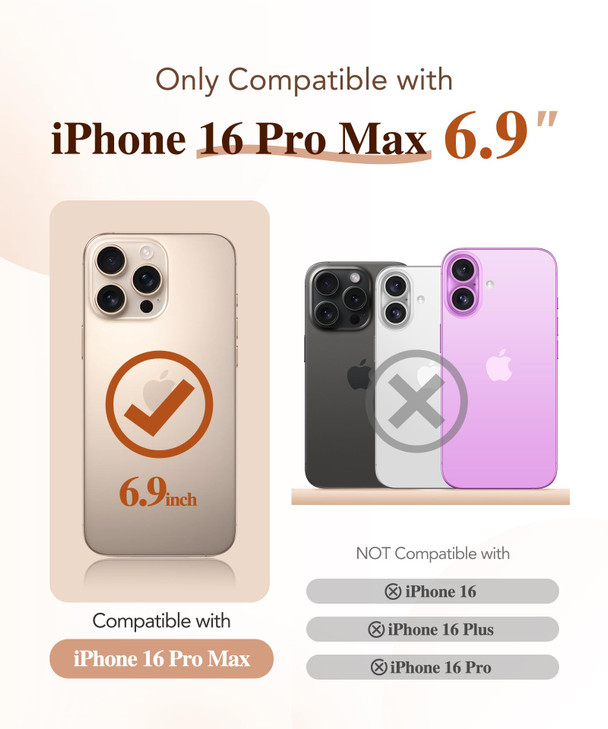 BERFY for iPhone 16 Pro Max Case, Compatible with MagSafe, Built-in 9H Tempered Glass Screen Protector and Camera Protection, Full Body Shockproof Cl