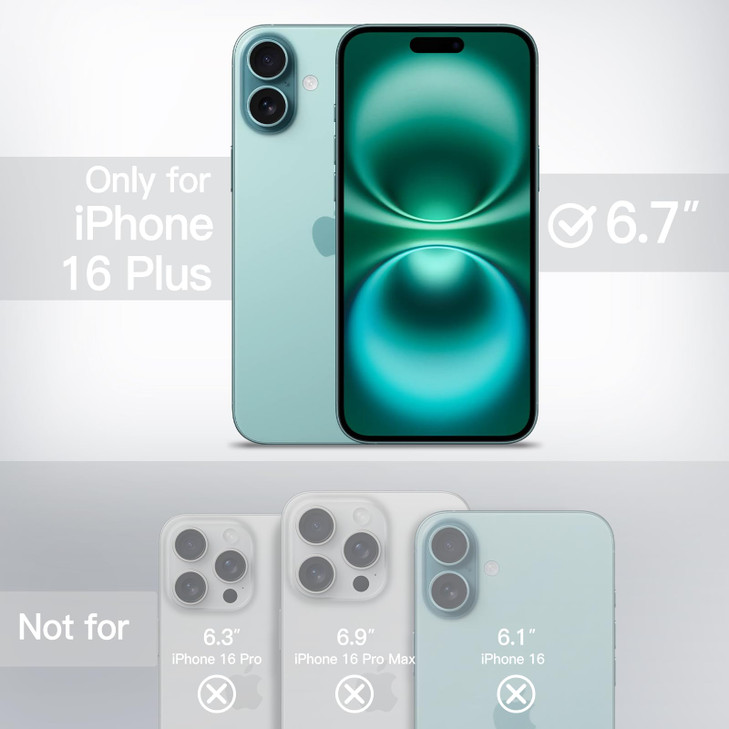 JETech Magnetic Case for iPhone 16 Plus 6.7-Inch Compatible with MagSafe, Translucent Matte Back Slim Shockproof Phone Cover (Teal)