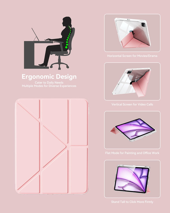 Folio Magnetic Cover Compatible with iPad Air 11-inch Case M2/M3, Replacement for iPad Pro 11-inch Case(4th/3rd/2nd/1st) with Multi-Angle Stand, 10.9