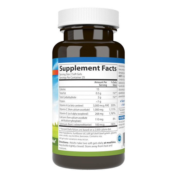 Carlson - ACES, Vitamins A, C, E + Selenium, Cellular Health & Immune Support, Antioxidant, 50 Softgels