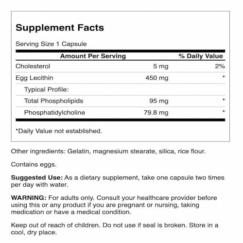 Swanson Egg Yolk Lecithin - Soy-Free Supplement - (60 Capsules)