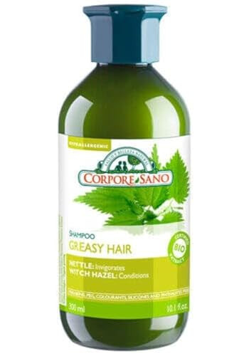 CORPORE SANO Nettle,Witch Hazel and Lime Shampoo-No Parabens-Certified Organic- Hypoallergenic-Greasy Hair-300 ml/10.1 fl. oz.