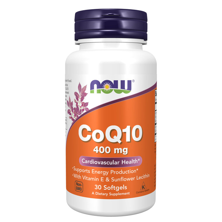 NOW Foods Supplements, CoQ10 400 mg, Pharmaceutical Grade, All-Trans Form produced by Fermentation, 30 Softgels