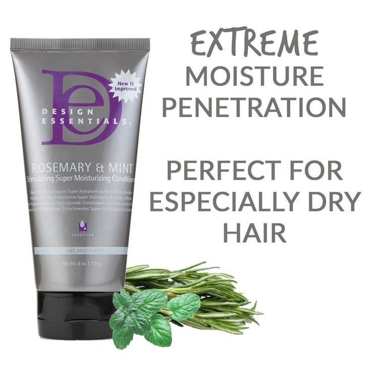 Design Essentials Rosemary and Mint Stimulating Super Moisturizing Conditioner with Aloe Vera, 6 Ounces