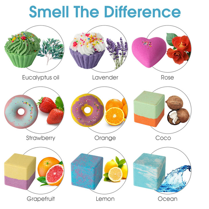 10 Bath Bombs for Kids, Bath Bomb Gift Set, Natural Bubble Bathbombs, Shea Butter Dry Skin Moisturize, Fizzy Spa Bath for Her Mom Women Kids Girls Gi