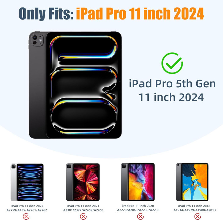 ALILANG Case for iPad Pro 11 Inch M5/M4 2025/2024 (6th/5th Generation) with Auto Sleep/Wake, PU Leather Shockproof Folding Stand Cover with Card Hold