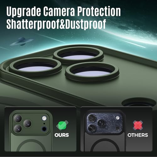 Symcele Designed for iPhone 17 Pro Case, Compatible with MagSafe, [Camera Protection] [15FT Military Drop Protection] Shockproof Translucent Matte An