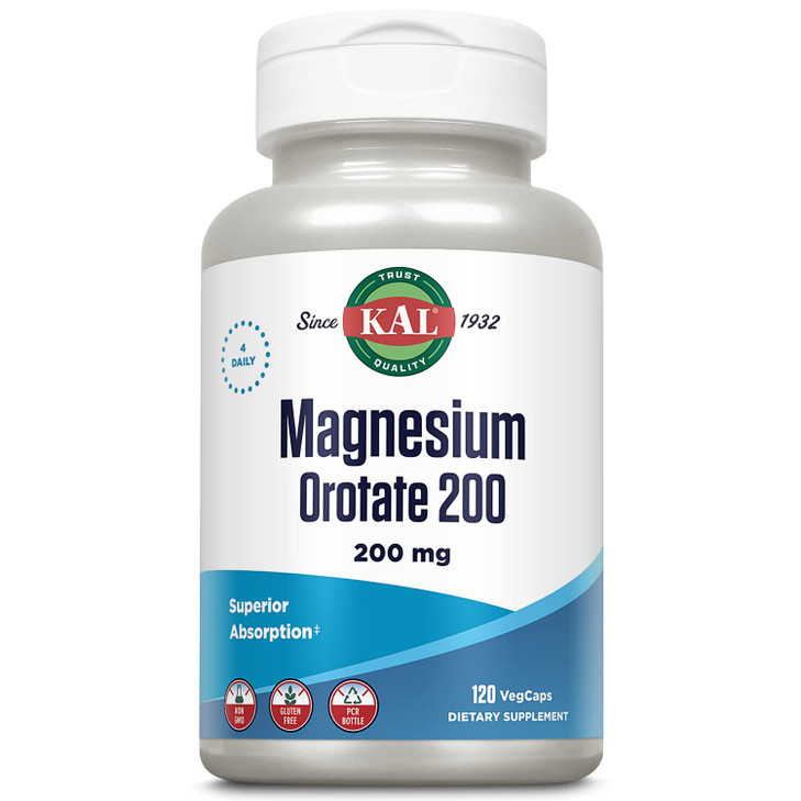 Kal 200 Mg Magnesium Orotate Tablets, 60 Count