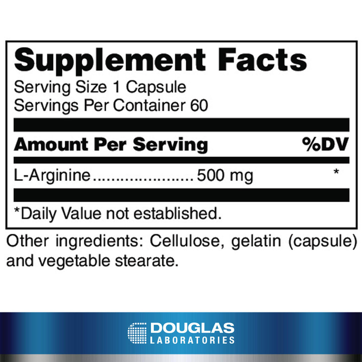 Douglas Laboratories L-Arginine (500 mg.) | Versatile Amino Acid | 60 Capsules