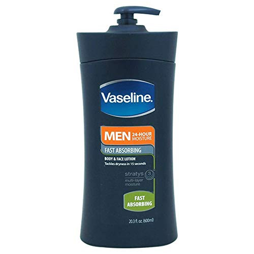 Vaseline Men Healing Moisture Body Lotion, Fast Absorbing, 20.3 oz
