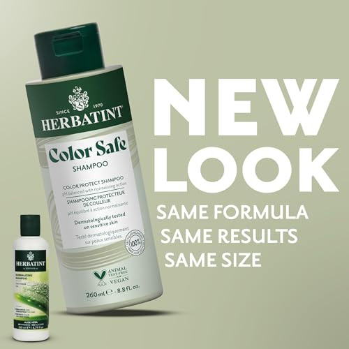 Herbatint Color Safe Shampoo for Color-Treated, Normal Hair - Aloe Vera to Rebalance, Strengthen, & Add Shine - No Parabens, Silicones & Gluten - 8.8