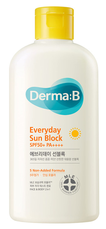 Derma B Everyday Sun Block Large Size Sunscreen SPF50+ PA++++ 6.71 Fl Oz, 200ml Fast-Absorbing Lightweight SPF Moisturizer, Facial Body Non-Sticky fo