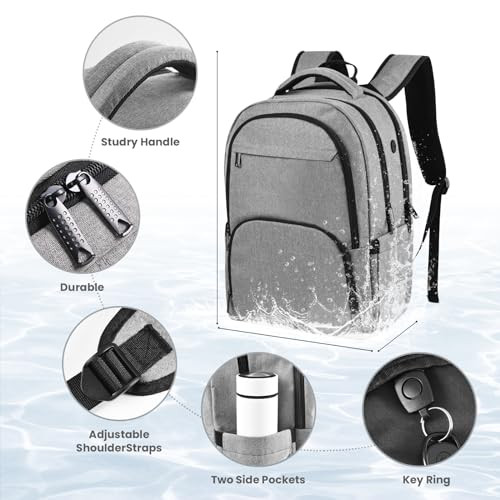 Laptop Backpack, Travel Backpacks for Men Women, Business Anti Theft Computer Backpack with USB Charging Port, Water Resistant School Book Bag Work B