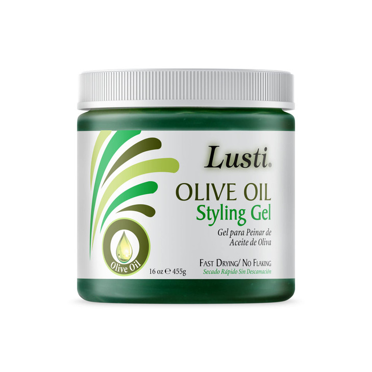 Lusti Organics Olive oil Styling Gel, Fast drying, No Flaking, 16 Oz