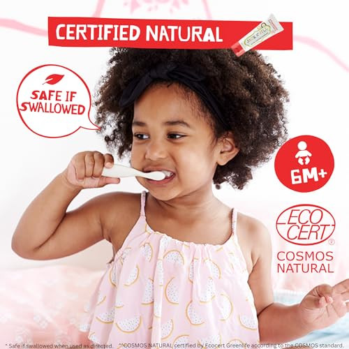 Jack N' Jill Natural Toddler Toothpaste - Fluoride Free Training Toothpaste for Toddlers 1-3, 40% Xylitol, BPA Free - Blackcurrant, 1.76 oz (2 Pack)