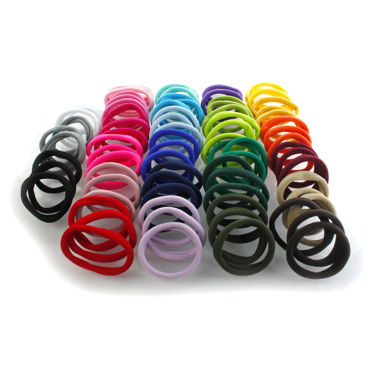 My Lello Large Thick Premium Elastic Ponytail Holder Seamless Hair Bands Navy Blue 100pcs