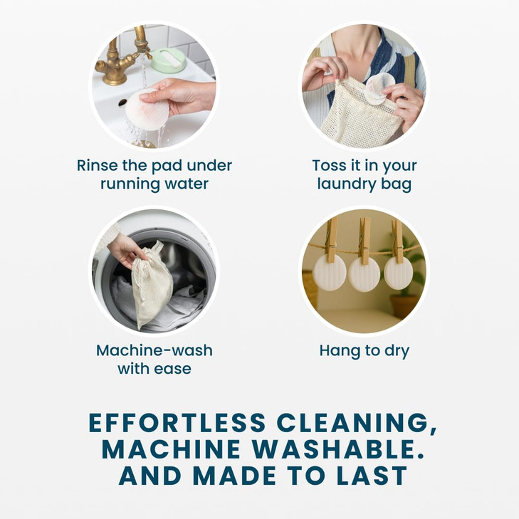 LastRound Reusable Makeup Remover Pads - 7 Washable Eco-Friendly Reusable Cotton Rounds for Face - Sustainable & Soft Cotton Face Pads for Facial Cle