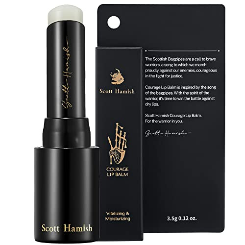 Scott Hamish Courage Lip Balm  Hydrating Lip Balm for Men - Shea Butter & Cica to Moisturize & Soothe Dry, Chapped Lips  Anti Aging Lip Moisturizer