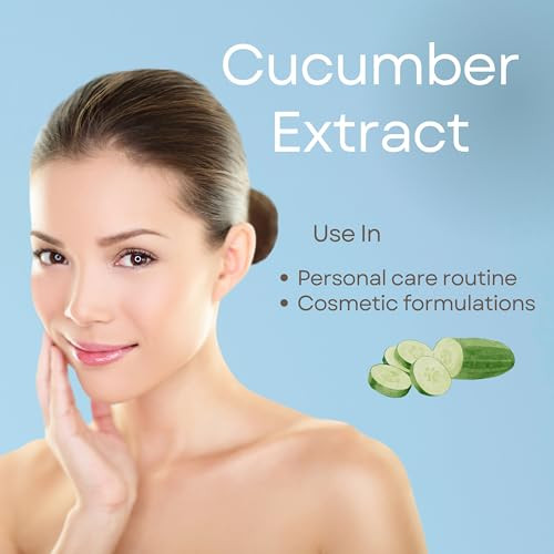 t.botanicals Pure Cucumber Extract Liquid Glycerite Alcohol Free Serum for Face Wash Mask Body Cosmetic Formulations and Skin Care Cream, Lotion, Sha