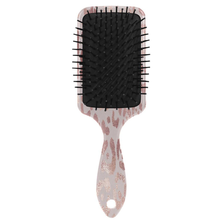 Hair Brush Paddle Comb Leopard Print Cheetah Rose Gold for Thick Hair & Anti Static Detangling