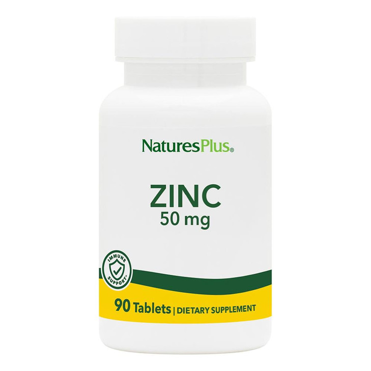 NaturesPlus Zinc - 50 mg, 90 Tablets - Supports Immune Health & Overall Well-Being - High-Potency Amino Acid Chelate Form - Gluten Free, Vegetarian -