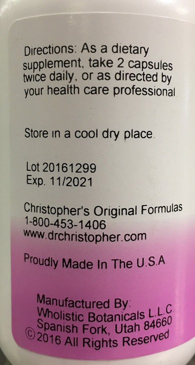 Christopher's Mullein Leaves - 400 mg - 100 Vegetarian Capsules