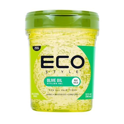 Ecoco Eco Style Gel Olive Oil - 100% Pure Olive Oil - Adds Shine And Tames Split Ends - Weightless Style - Nourishes And Repairs - Adds Moisture To T
