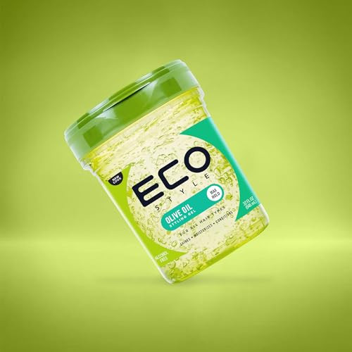 Ecoco Eco Style Gel Olive Oil - 100% Pure Olive Oil - Adds Shine And Tames Split Ends - Weightless Style - Nourishes And Repairs - Adds Moisture To T