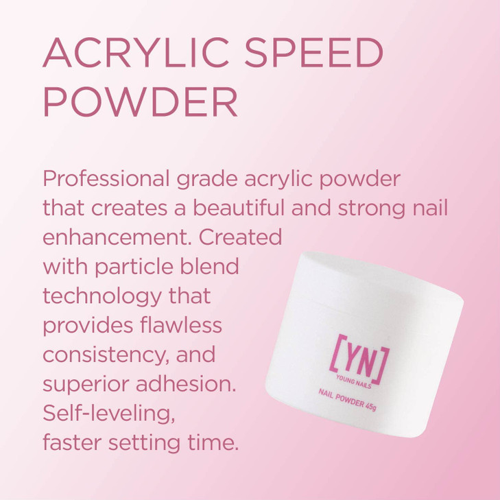Young Nails Acrylic Speed Powder, Frost Pink, 45 Gram