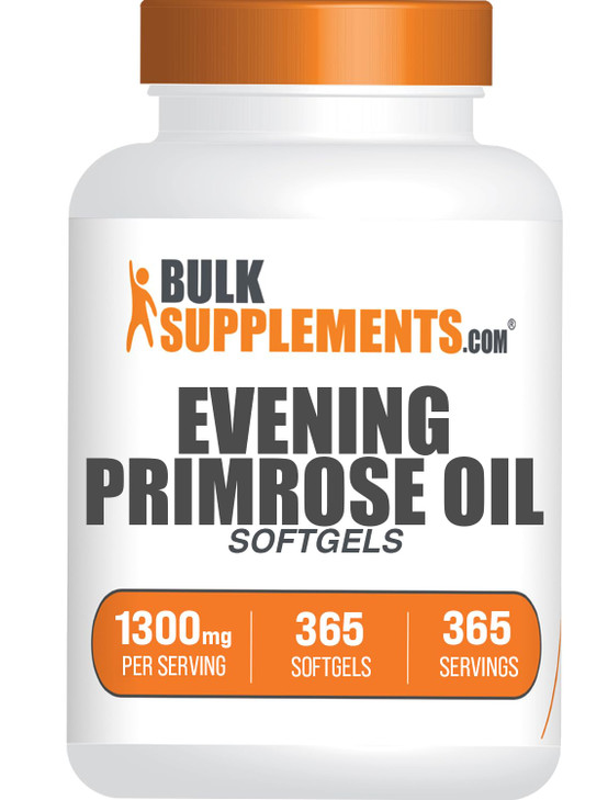 BulkSupplements.com Evening Primrose Oil Softgels - GLA Supplements, Evening Primrose Oil 1300mg - Gluten Free, 1 Softgel per Serving, 120 Count (Pac