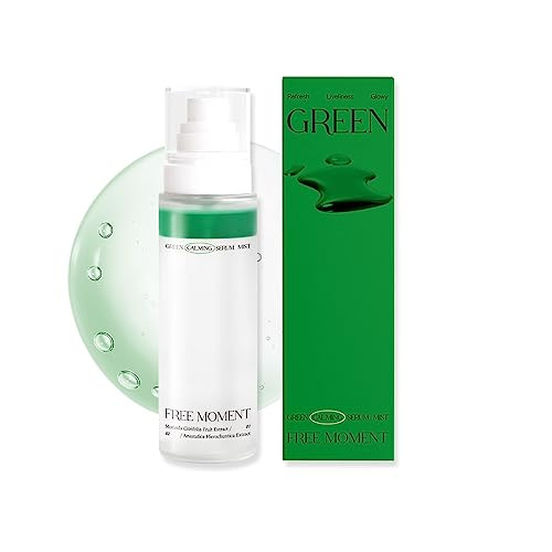 Free Moment Green Calming Serum Mist | Hydrating and Soothing with Niacinamide | Non-Sticky Daily Face Mist for Sensitive, Dry Skin | Korean Vegan Sk
