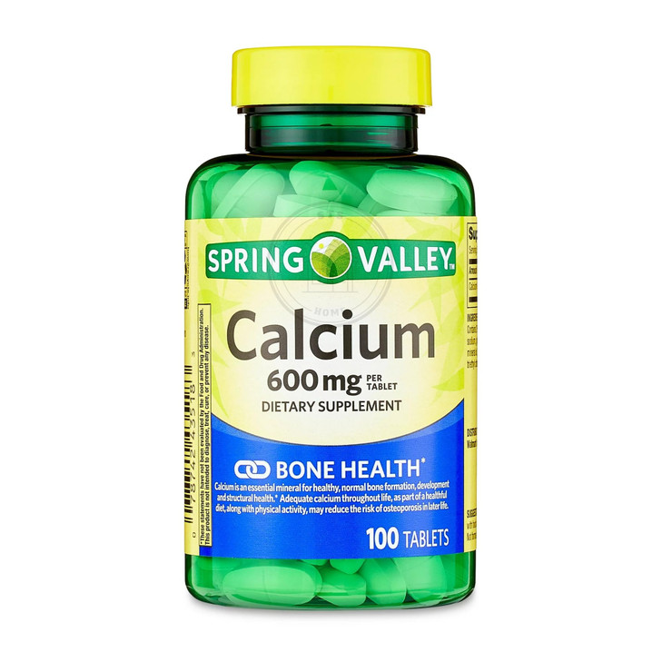Spring Valley Calcium 600 mg, 100 Tablets | Calcium Supplement 600 mg | Calcium Supplement + STS Sticker.