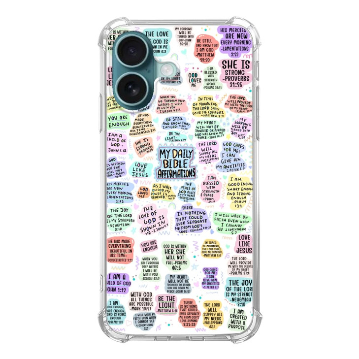 Taywry Bible Verses Phone Case Compatible with iPhone 16, Affirmation Quotes Aesthetic Phone Case for iPhone 16, Trendy TPU Phone Case Cover