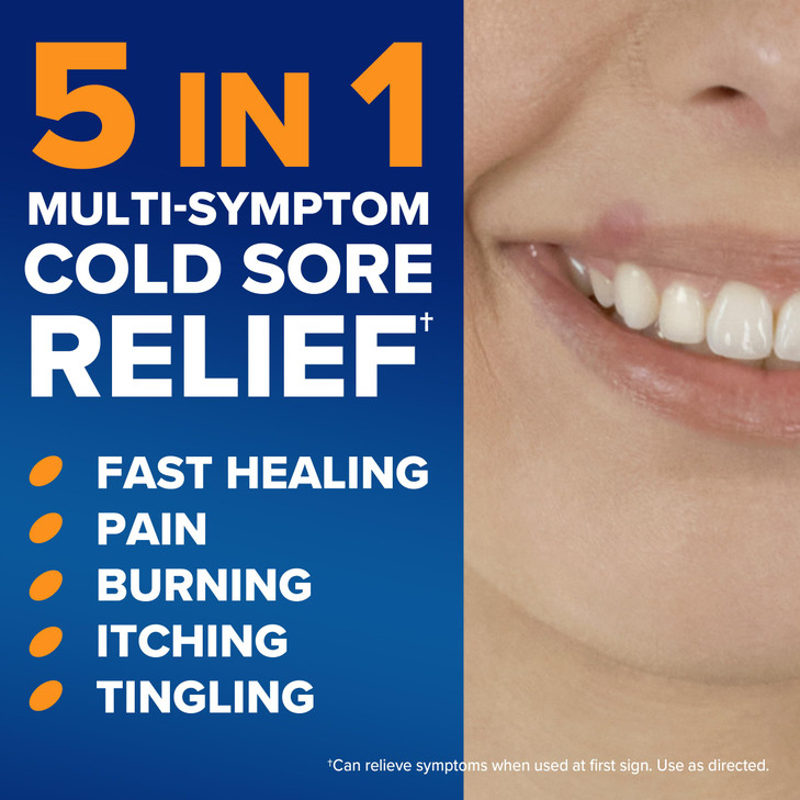 Abreva Docosanol 10% Cream Tube, FDA Approved Treatment for Cold Sore/Fever Blister, 2 grams