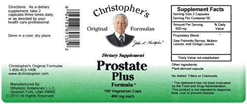 Christopher's Original Formulas Prostate Plus Formula, 100 Count