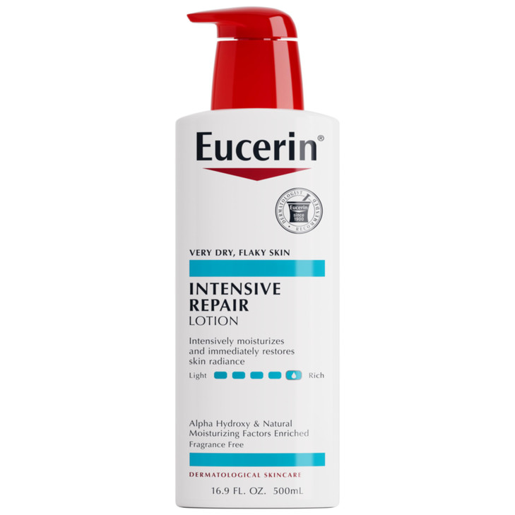 Eucerin Intensive Repair Body Lotion for Dry Skin with Alpha Hydroxy, Body Moisturizer for Very Dry Skin, Moisturizes, Exfoliates and Conditions, Fra
