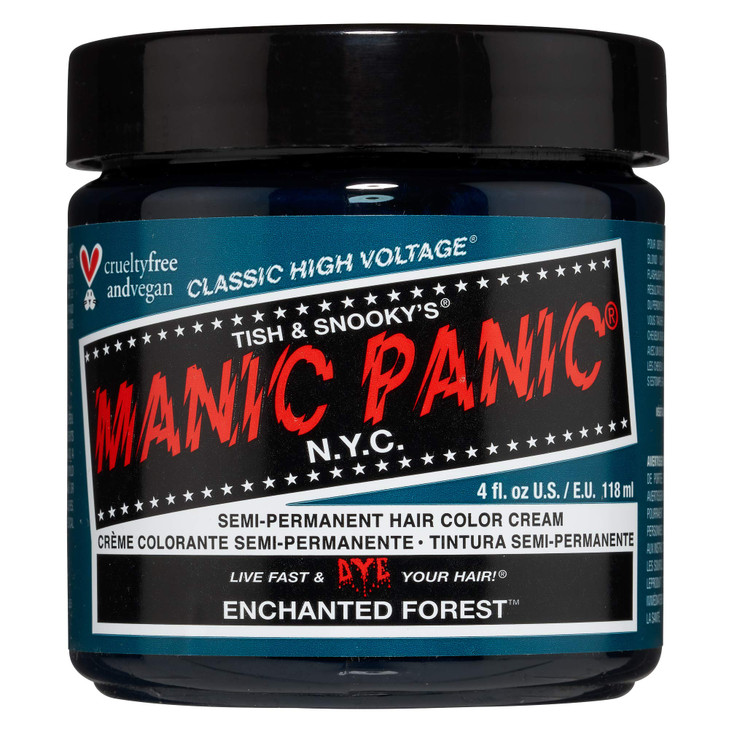 MANIC PANIC Classic Enchanted Forest Semi Permanent Hair Color - Deep Teal Green Hair Dye for Women & Men That Lasts 4-6 Weeks - Vegan, Ammonia & Cru