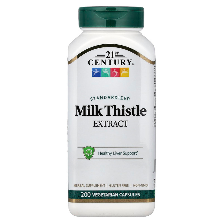 21st Century Milk Thistle Extract Veg Capsules, 200 Count