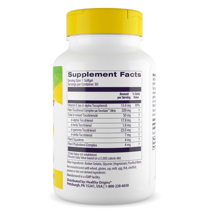 Healthy Origins Tocomin SupraBio (Tocotrienols), 50 mg - Supports Heart Health & Cardiovascular System - Tocotrienol & Vitamin E Supplement - Gluten-