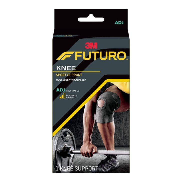 FUTURO Sport Knee Support, Ideal for Athletic and Everyday Activities, One Size Black