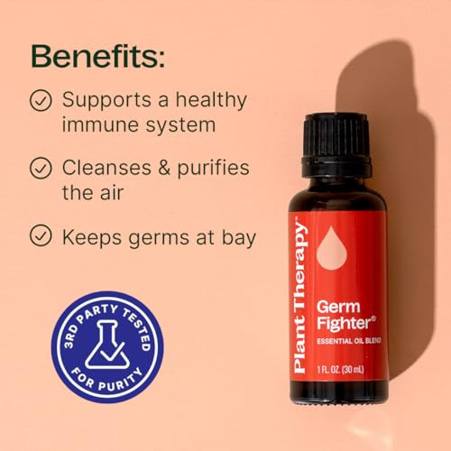 Plant Therapy Germ Fighter Essential Oil Blend 100% Pure, Undiluted, Natural Aromatherapy, Therapeutic Grade 30 mL (1 oz)