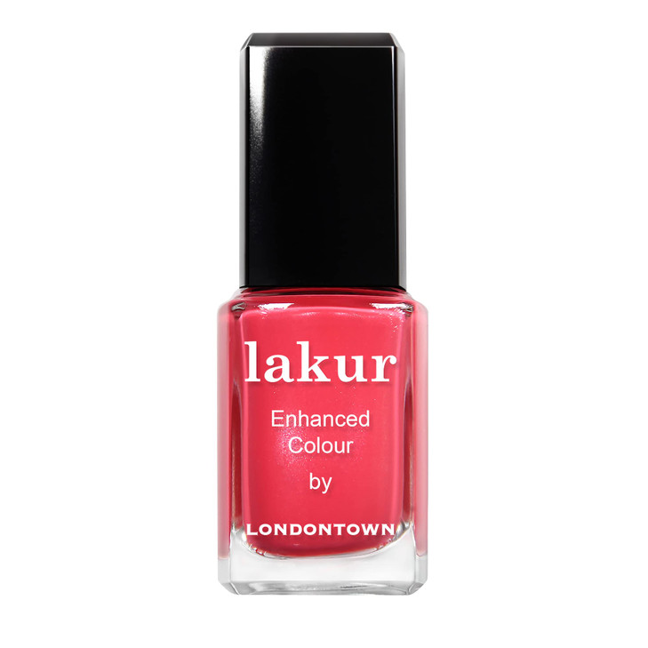 LONDONTOWN lakur Nail Polish - Chip-Resistant, Non-Toxic, Conditions & Hydrates Nails | Glossy Coral Pink, Weekend Cheers, .40 fl oz