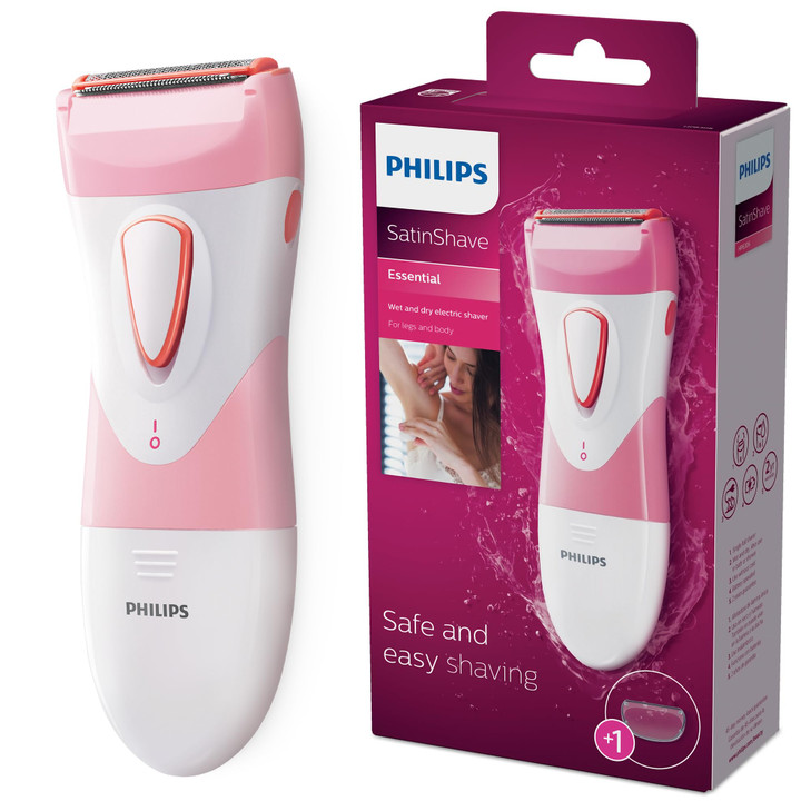 Philips SatinShave Essential Womens Wet & Dry Electric Shaver for Legs & Body, Cordless, with Hypoallergenic Foil, HP6306/50