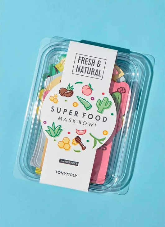 TONYMOLY Super Food Mask Bowl  Korean Skincare Sheet Face Mask Set for Hydrating, Replenishing & Revitalizing Tired Skin  Nourishing Facial Treatme
