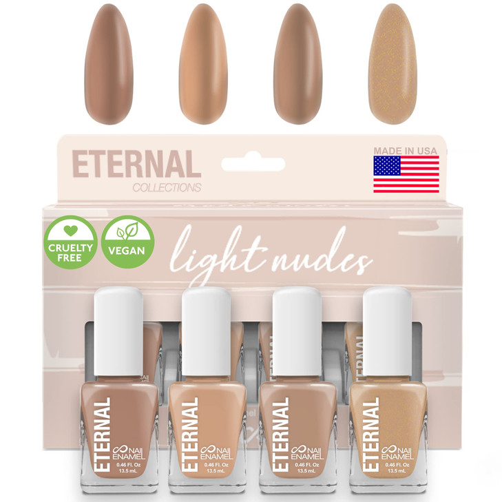 Eternal Nude Nail Polish Set for Women (LIGHT NUDES) - Brown Nail Polish Set for Girls | Lasting & Quick Dry Natural Nail Polish Kit for Home DIY Man