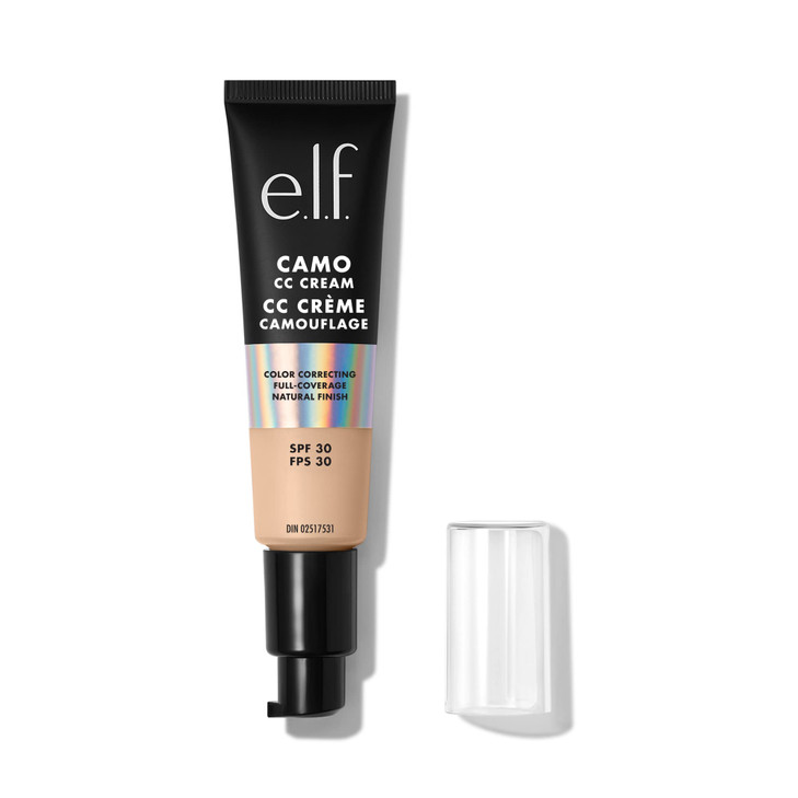 e.l.f. Camo CC Cream, SPF 30 Color-Correcting Medium-To-Full Coverage Face Foundation, Delivers An Airbrushed Finish, Vegan & Cruelty-Free, Fair 120